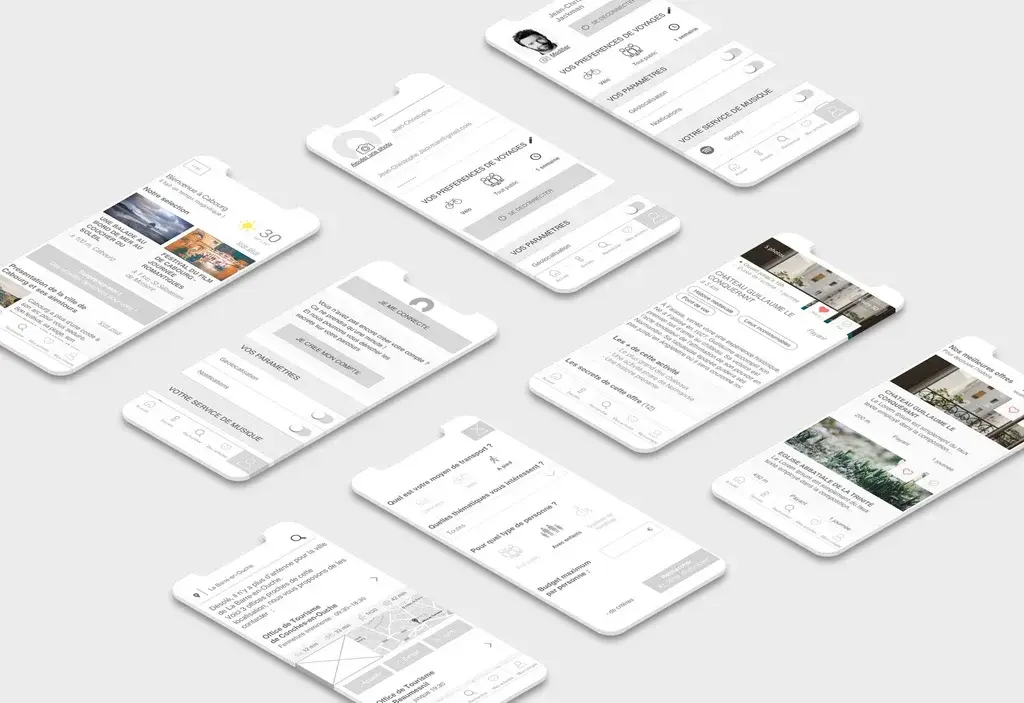 Mobile version wireframes