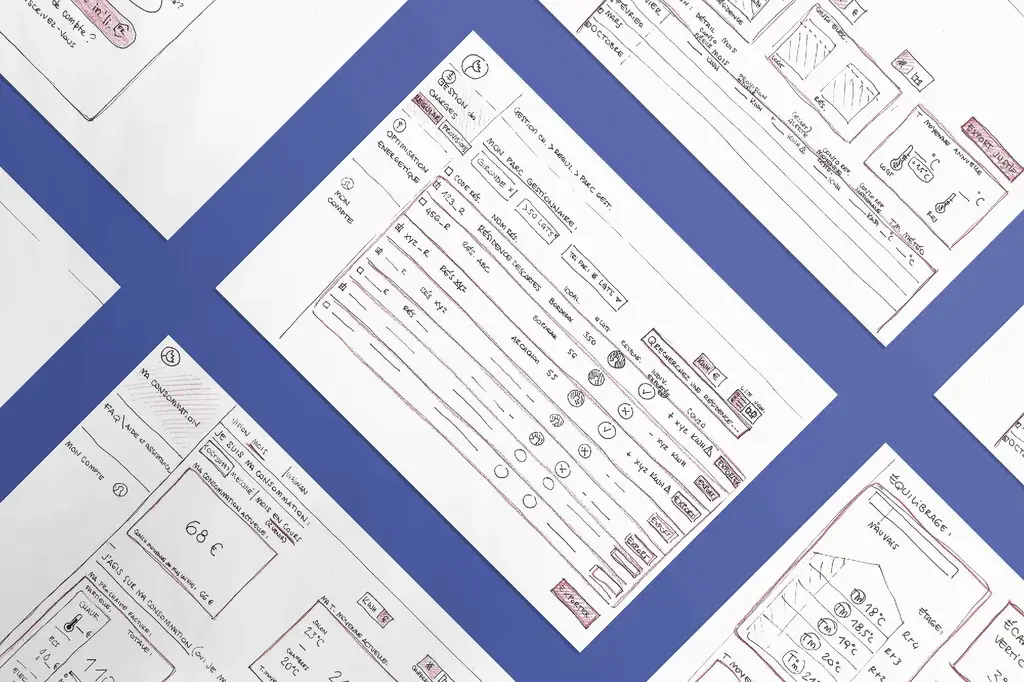 Mockup of the paper sketches of the interface