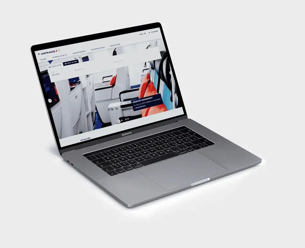 Open-ended browsing on the Air France website