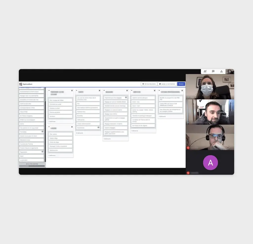 Online card sort