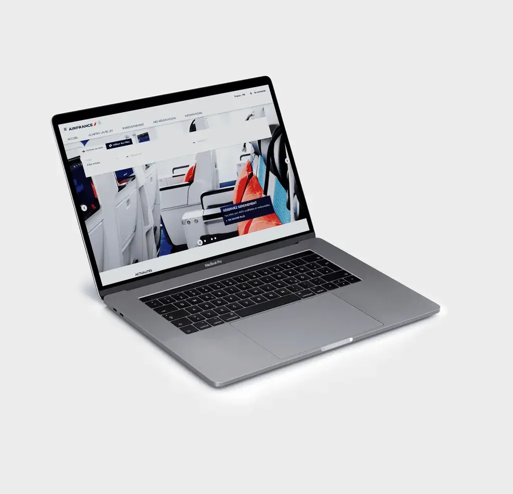 Open-ended browsing on the Air France website