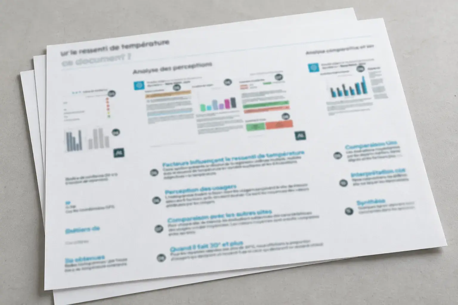 Pages imprimées du rapport d'étude : analyse des perceptions et analyse comparative des sites