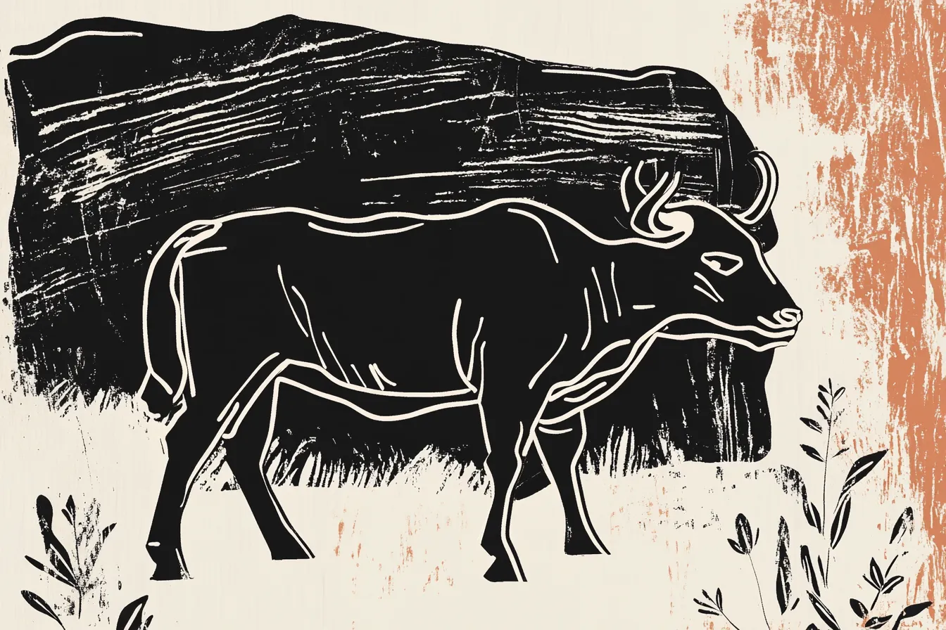 Painted bovid - Lascaux paintings