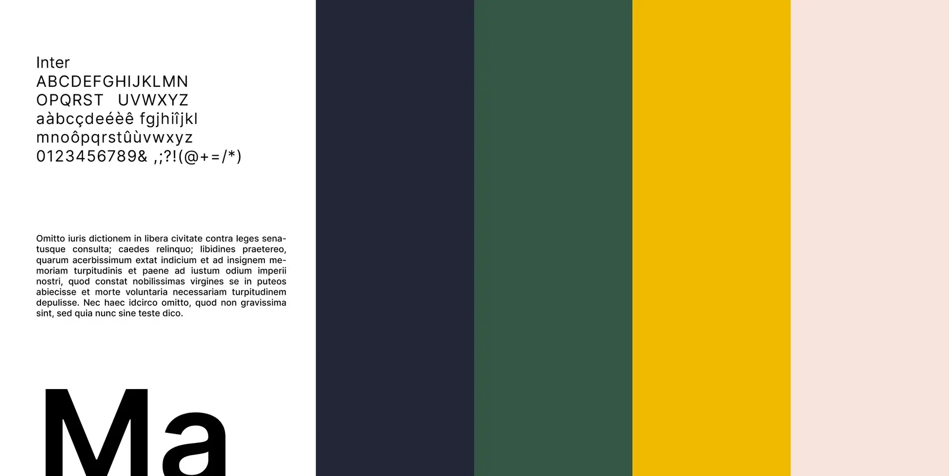 Colour palette and typography