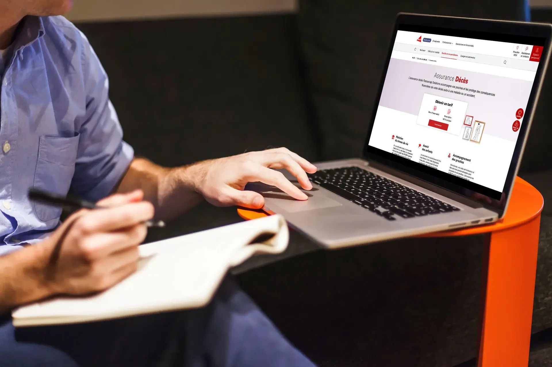 Person at their computer preparing an ethnographic study