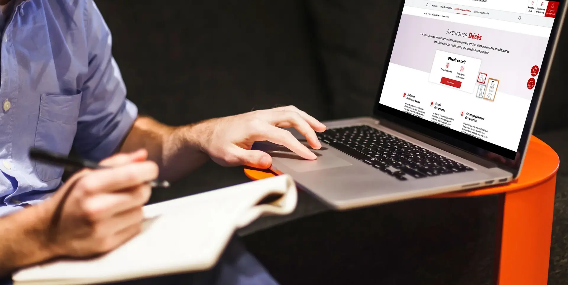 Person at their computer preparing an ethnographic study