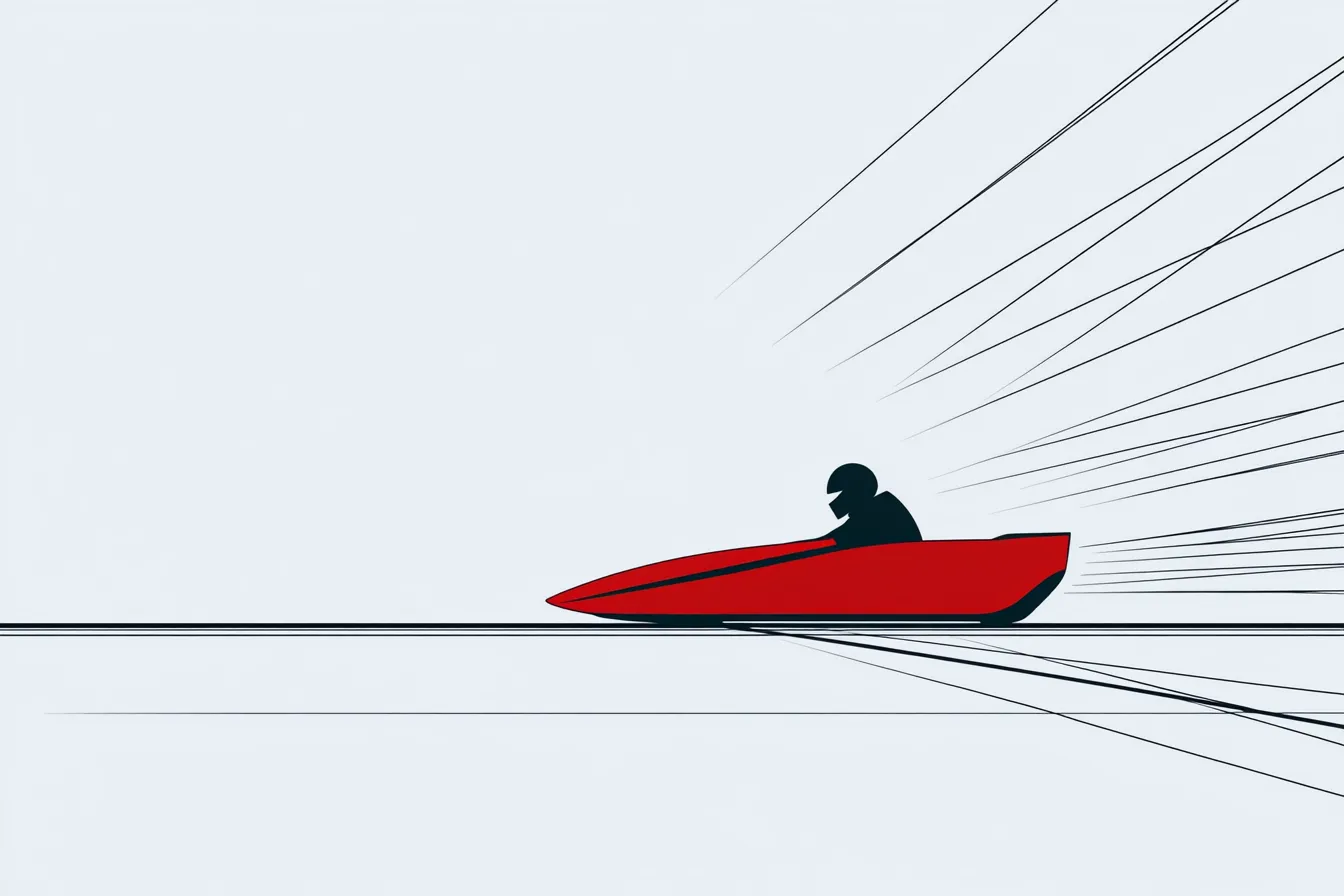 Pilot in their machine, arriving at the finish line
