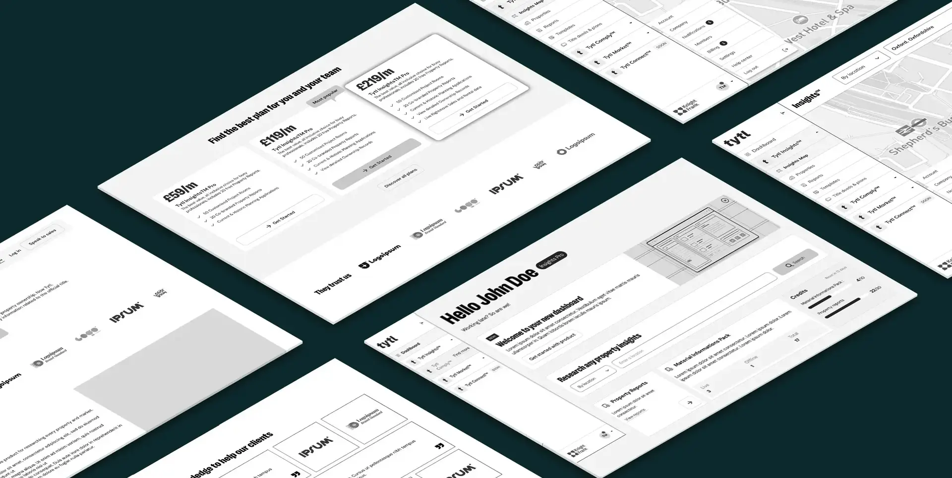 Planche de présentation des écrans UX