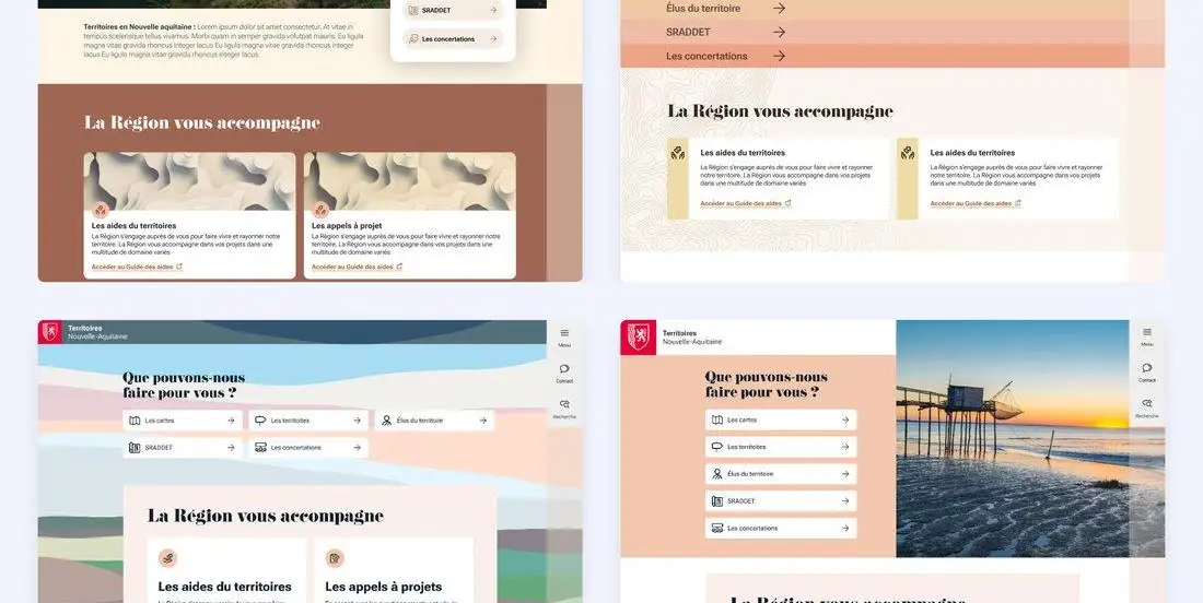 Quatre pistes graphiques pour la page d’accueil