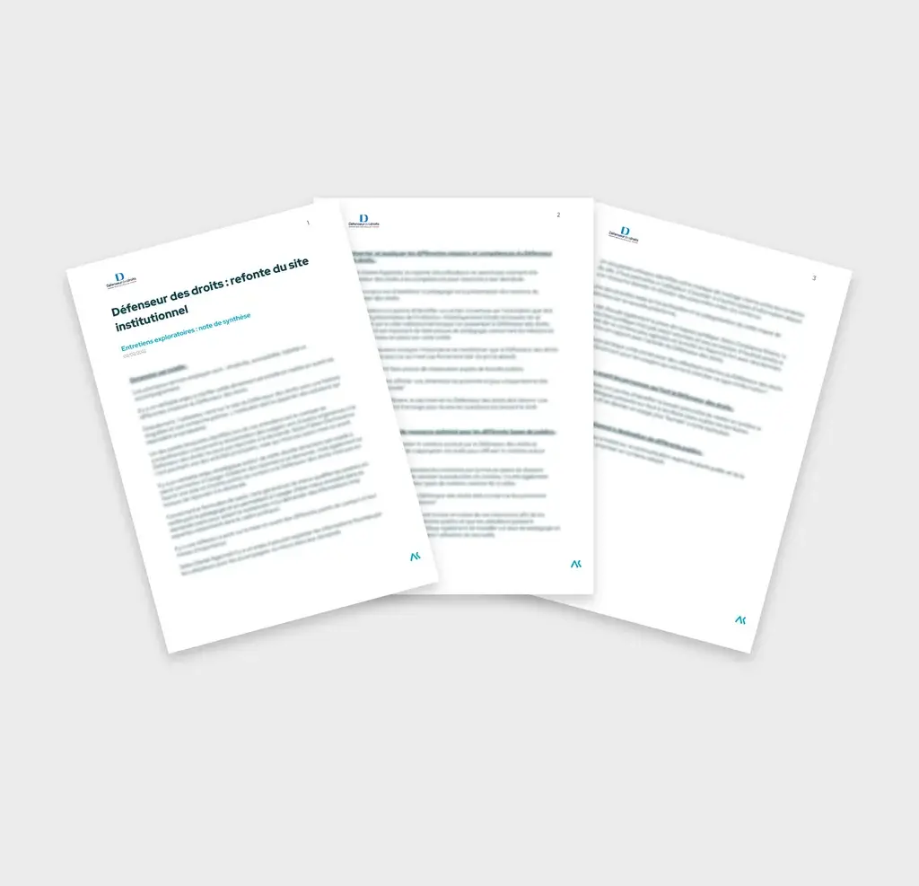 Redesign of the Défenseur des droits portal: Exploratory interviews