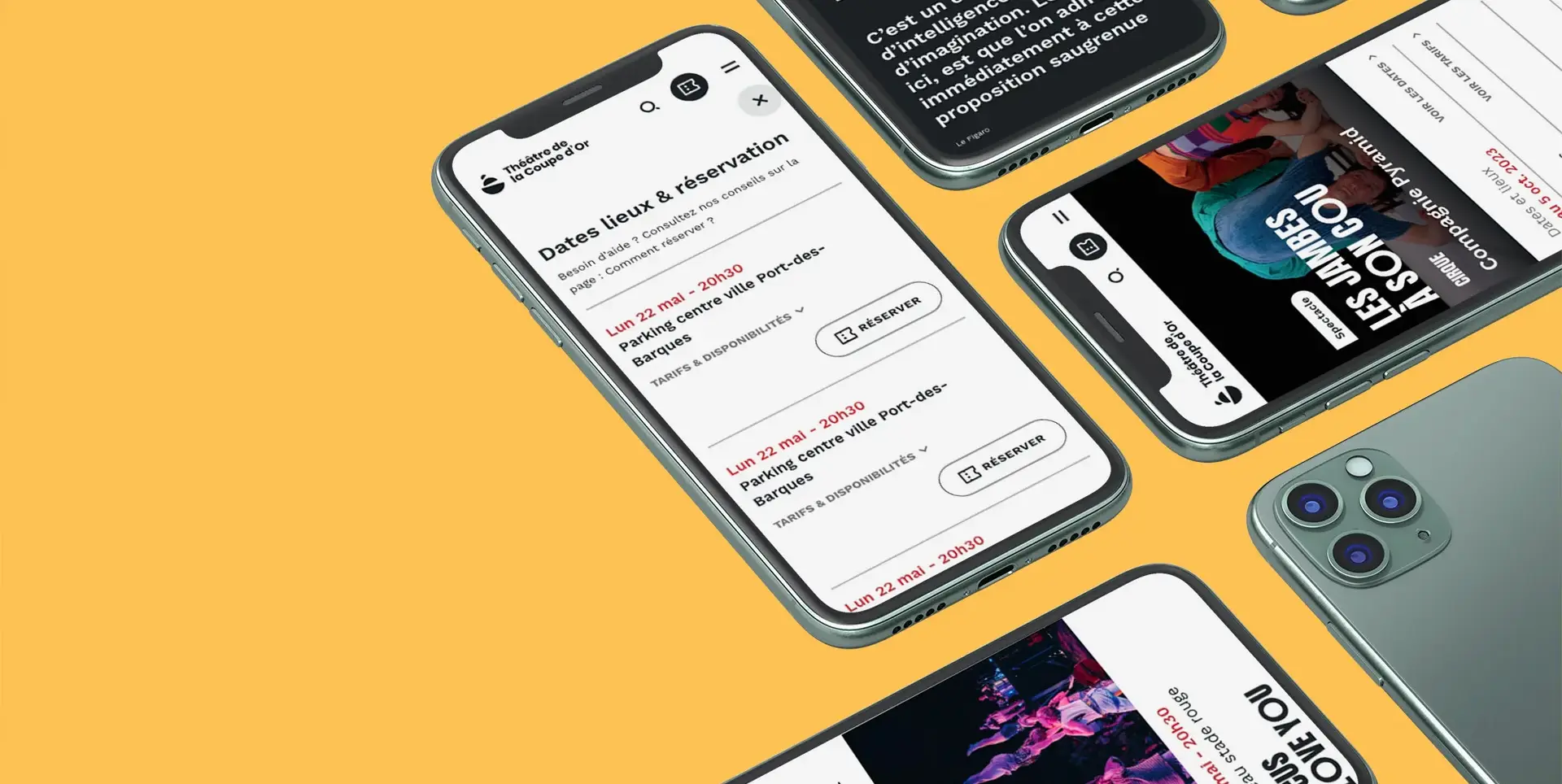 Responsive design of the theatre's website across different screens