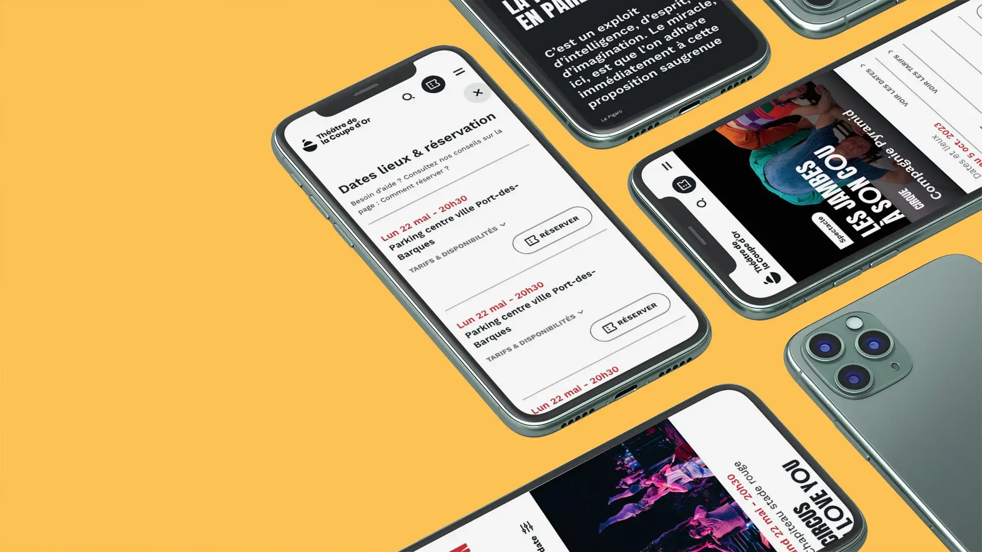 Responsive design of the theatre's website across different screens