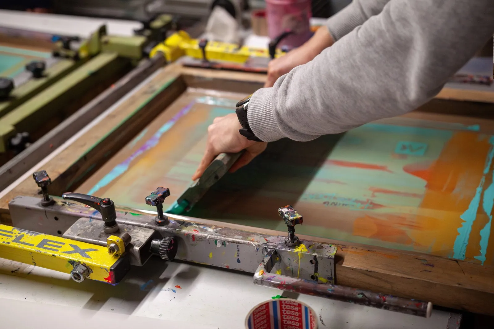 Screen-printing workshop during an AKDay