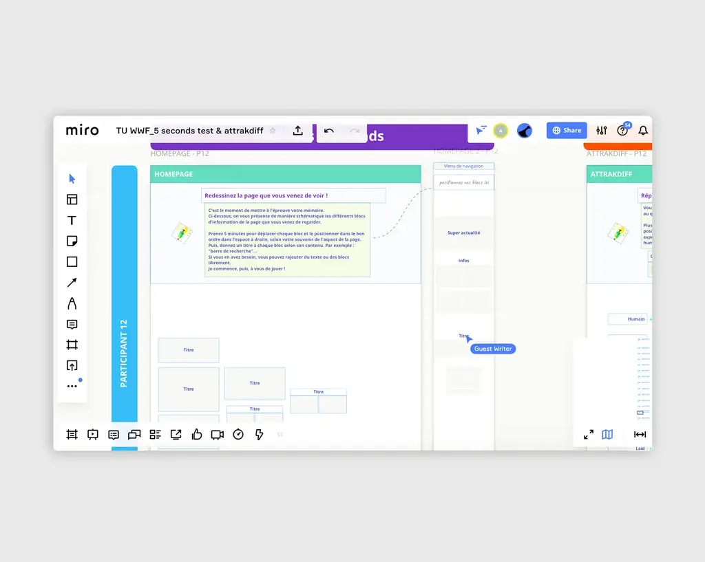 Screenshot of a collaborative working board