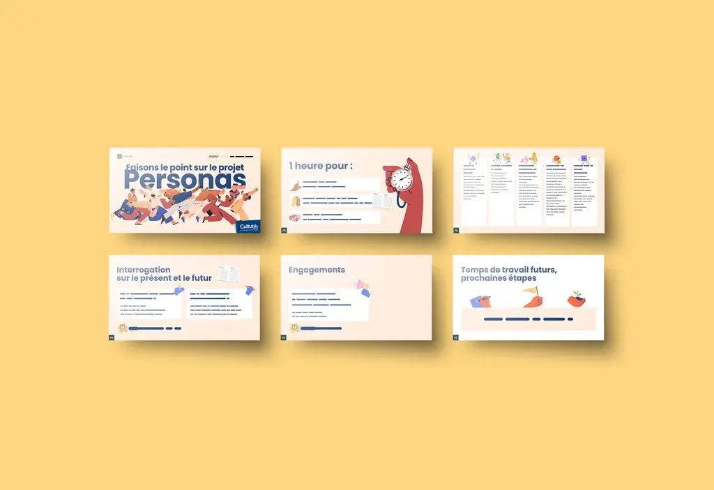Several slides from the presentation support used during a workshop