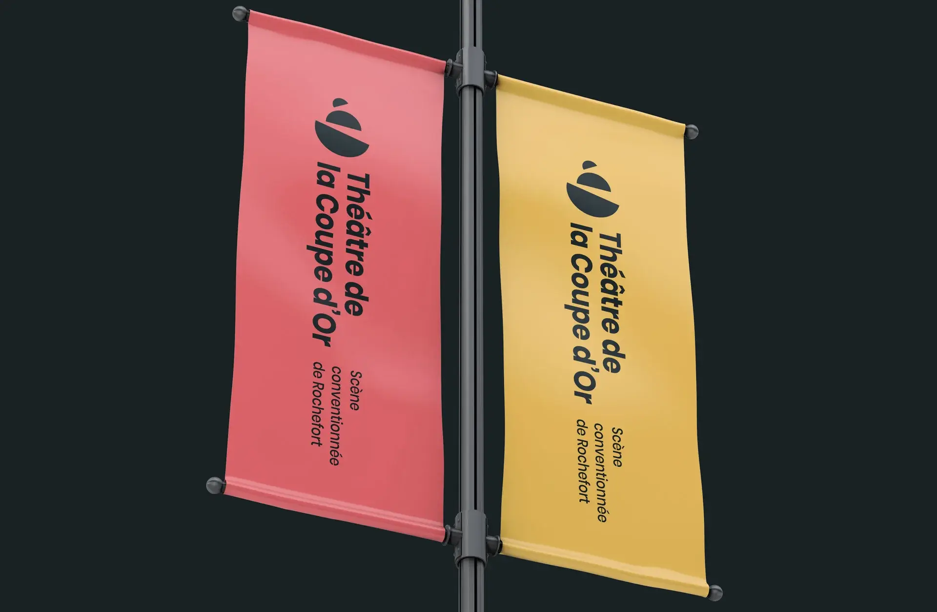 Signage in front of the theatre