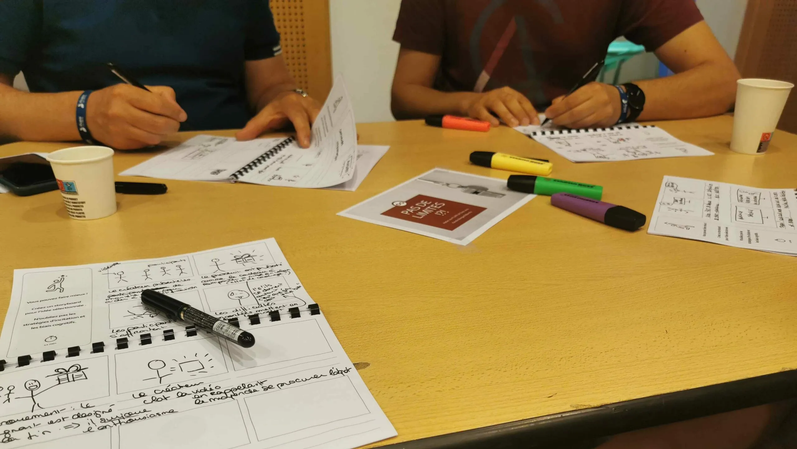 Storyboards créés par Akiani lors de l'atelier Nudges et Éthique - UXdays
