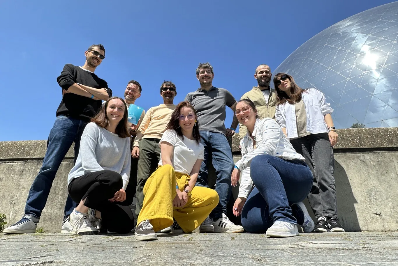 The Akiani team gathered in front of the Cité des Sciences