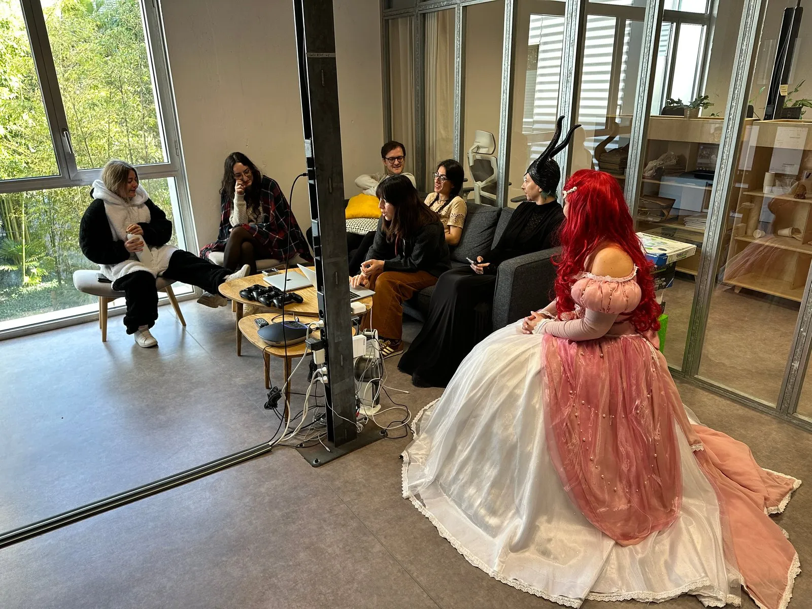 The Akiani team in costume for Mardi gras