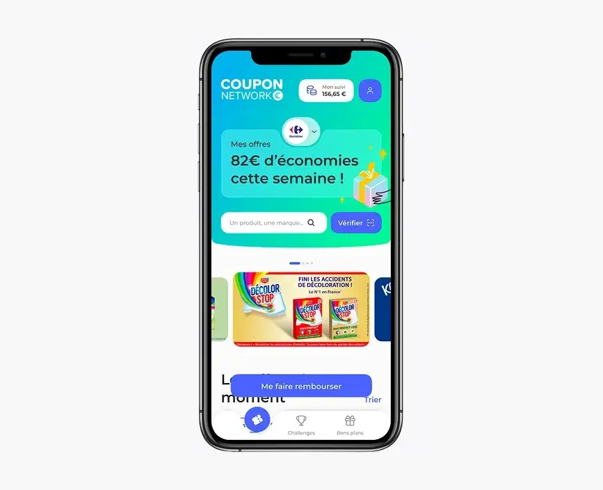 The app's homepage after the redesign