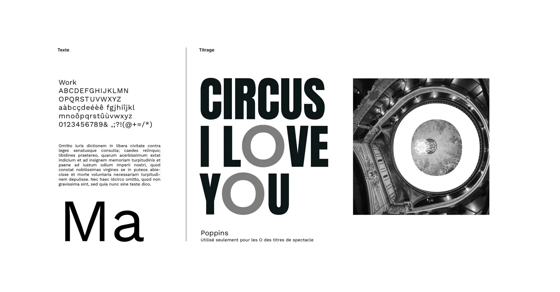 Typographic choice for the headings to support the visual identity