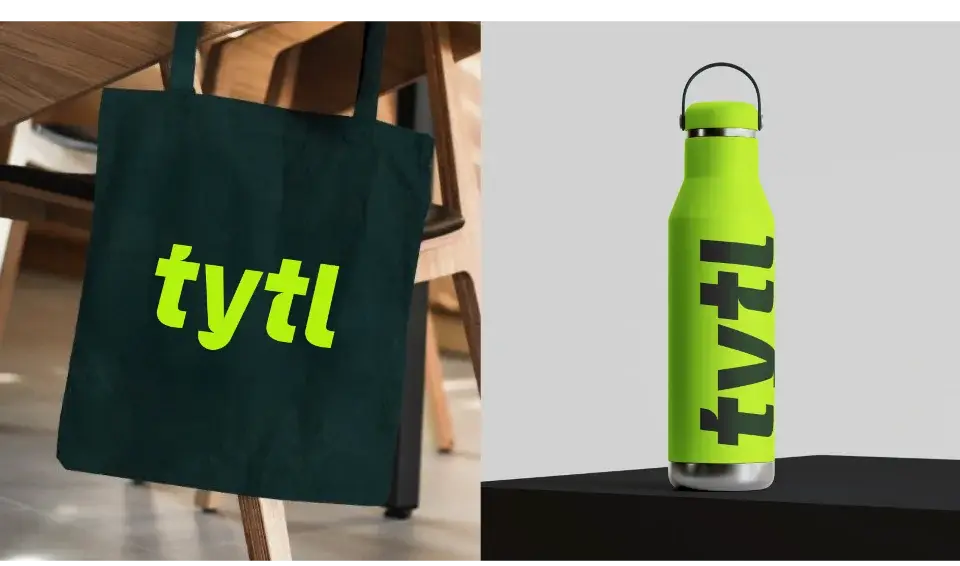 Tytl goodies: water bottle and tote bag