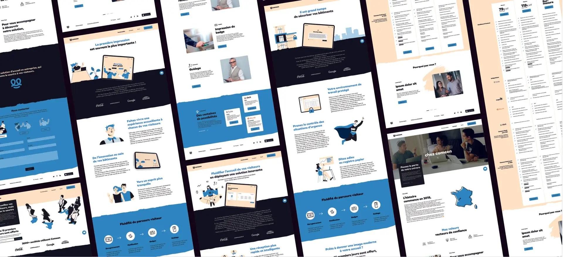 UI design of the website