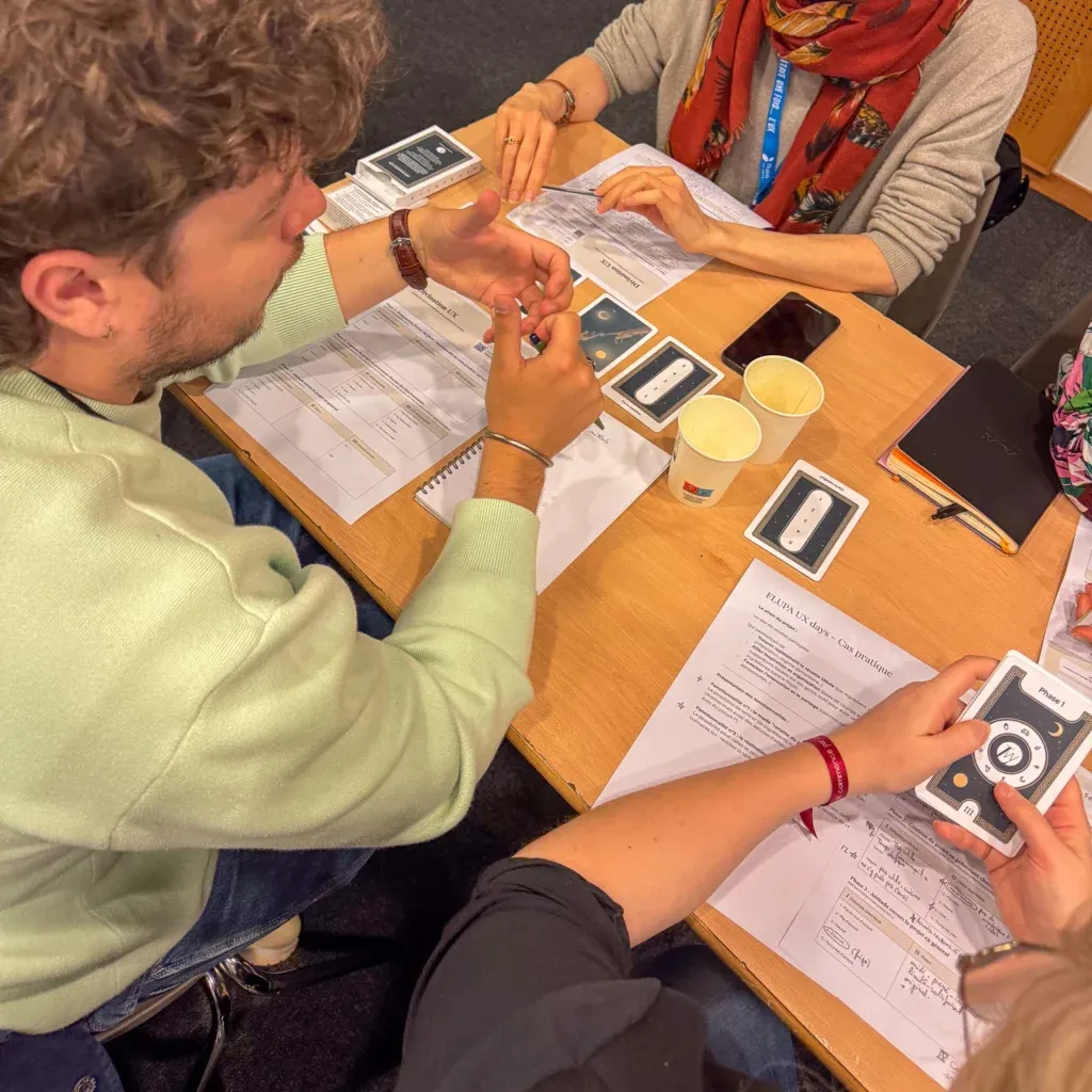 UX Divination workshop, interview role-play in progress