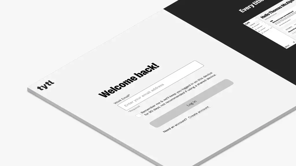 UX wireframe of the login page