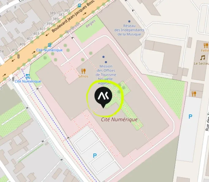 Voir la localisation d'Akiani, Cité Numérique à Bègles, sur Google Maps