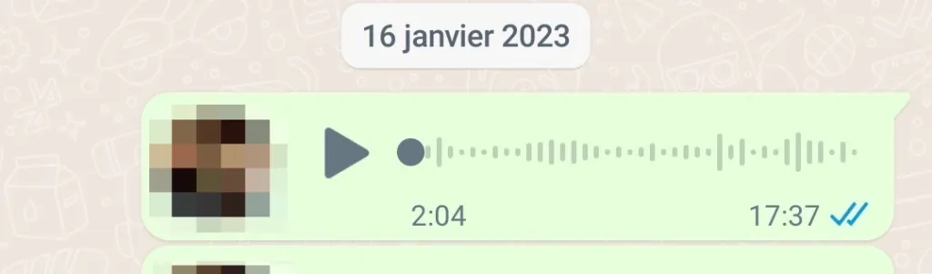 WhatsApp screenshot showing voice message use