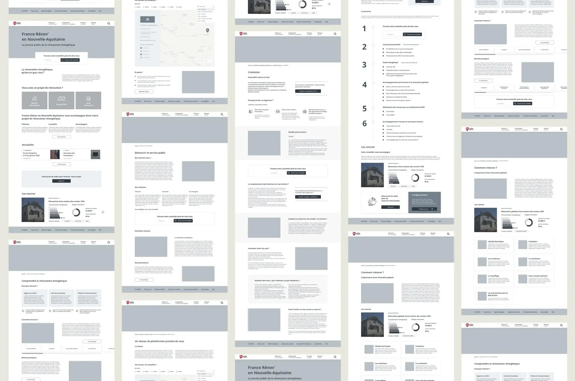 Wireframe design and layout