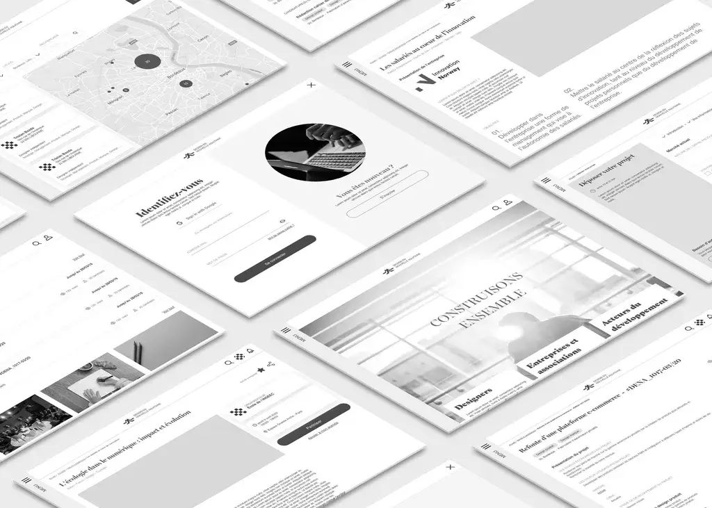 Wireframe mockups