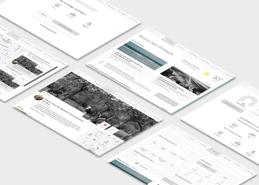 Wireframes desktop version