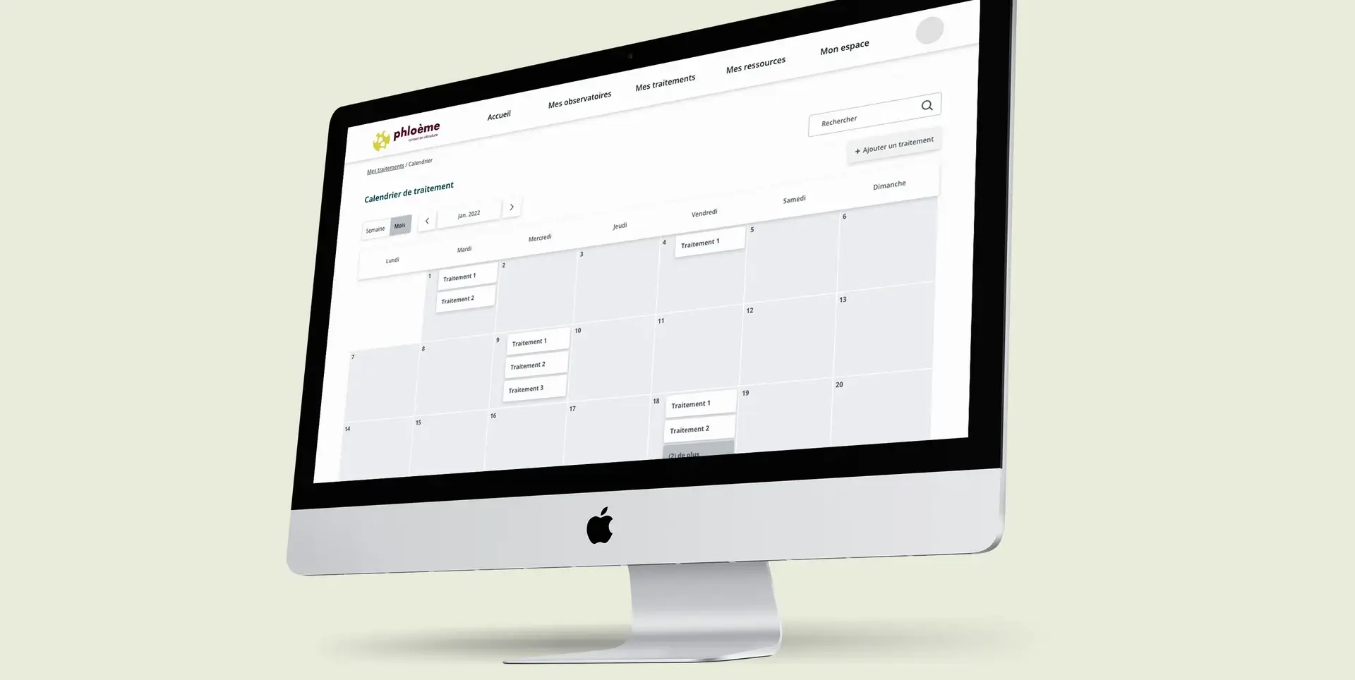 Wireframes of the Phloeme interface
