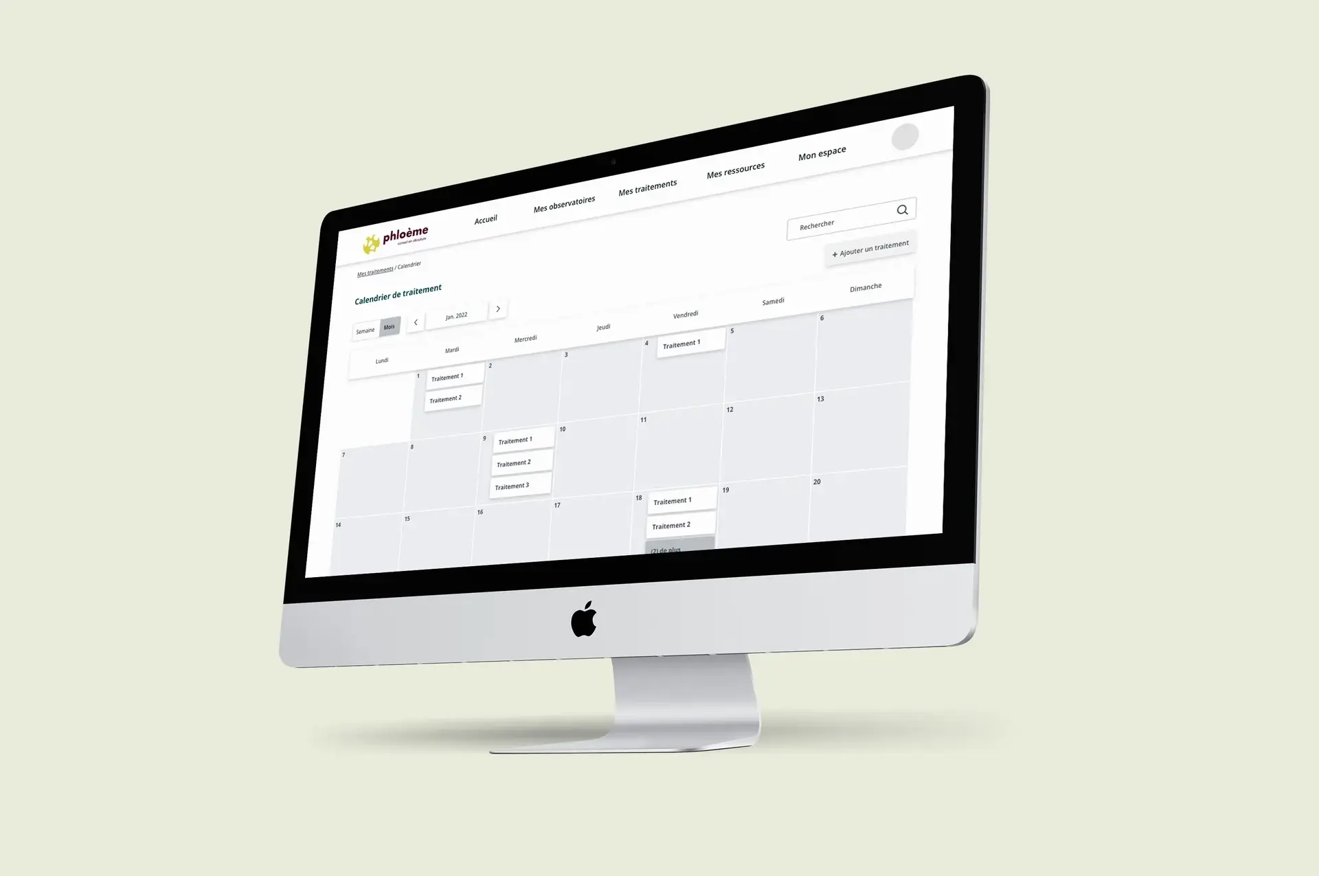 Wireframes of the Phloeme interface