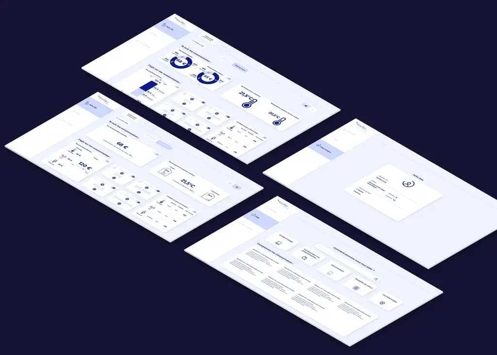 Wireframes of the tenants' interface