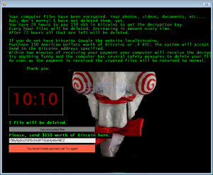 Capture d'écran du ransomware Jigsaw
