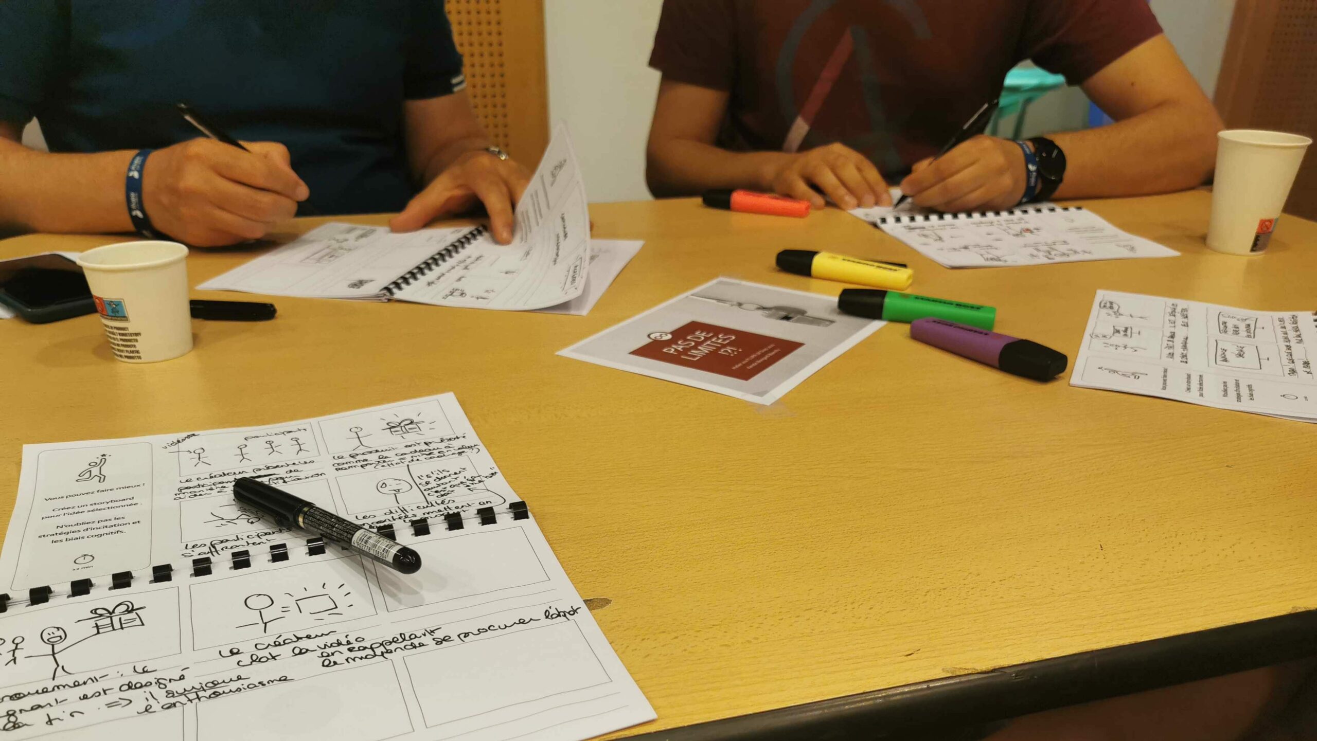 Storyboards créés par Akiani lors de l'atelier Nudges et Éthique - UXdays
