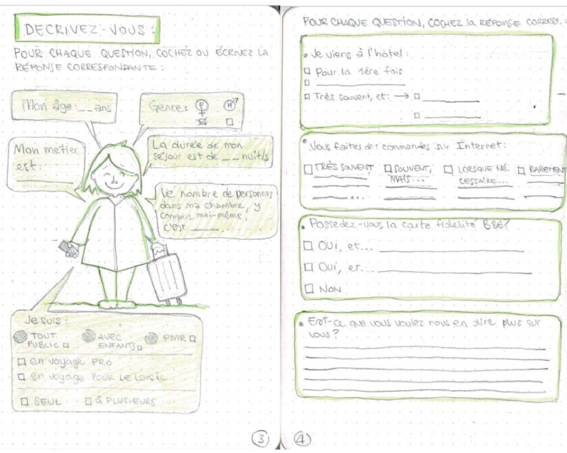Première ébauche papier du journal de bord