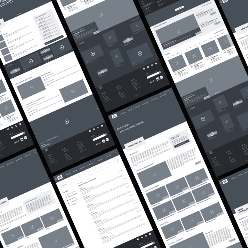 Conservatoire de Bordeaux - wireframes