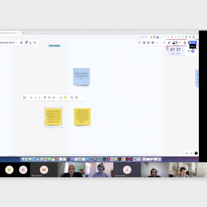 Capture d'un focus group à distance sur l'analyse des comportements des voyageurs d'affaires avec les business travelers en France