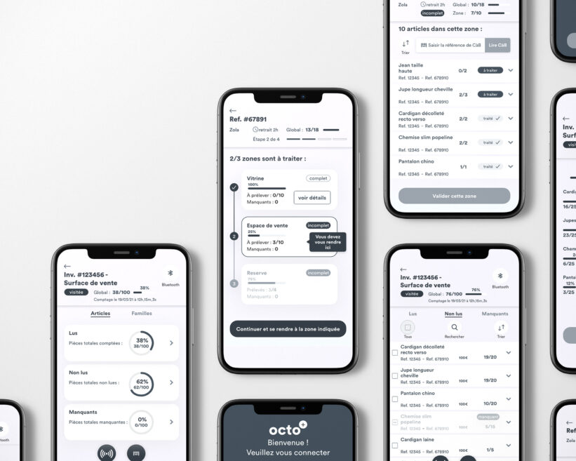 Wireframes application mobile métier