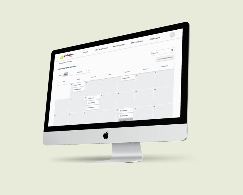 Wireframes iMac agenda site web