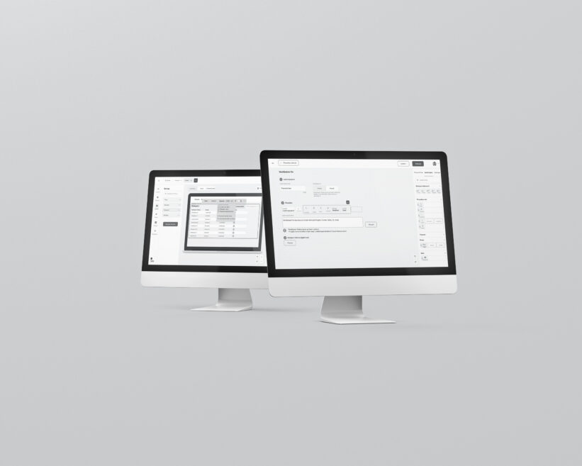 Wireframes face à face iMac solution no-code