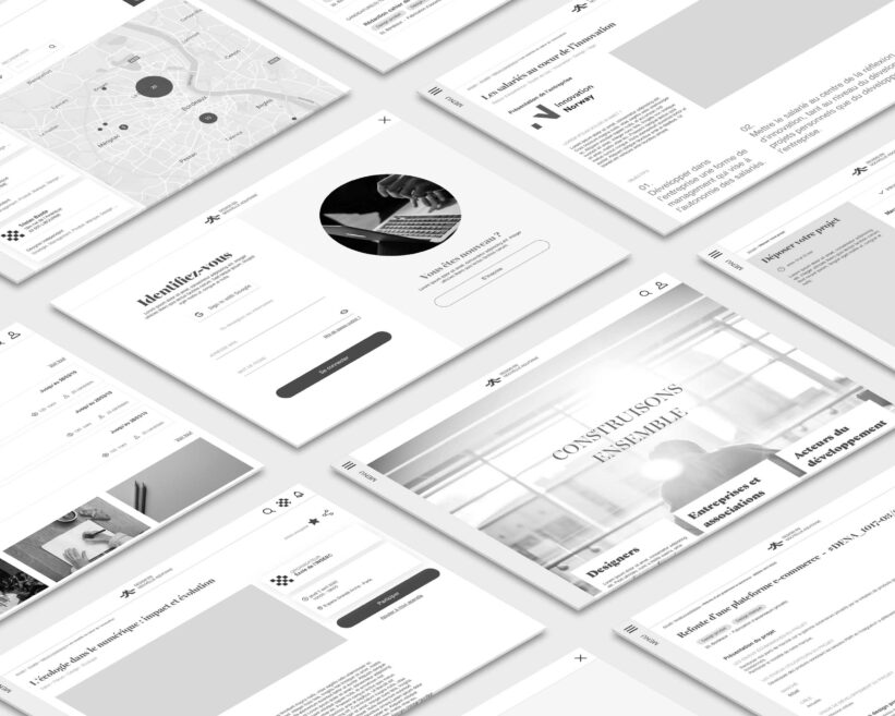 Wireframes à plat plateforme design