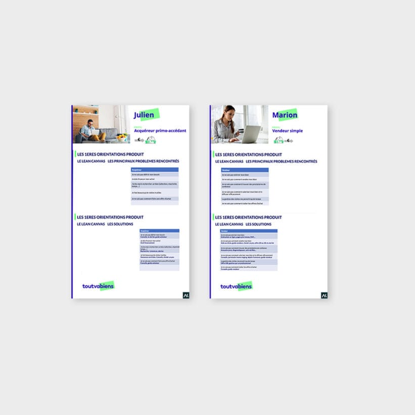 Lean canvas pour une orientation produit