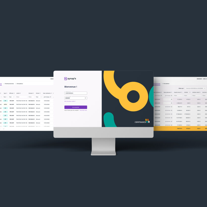 maquettes haute définition avec charte graphique de l'outil métier de comptabilité