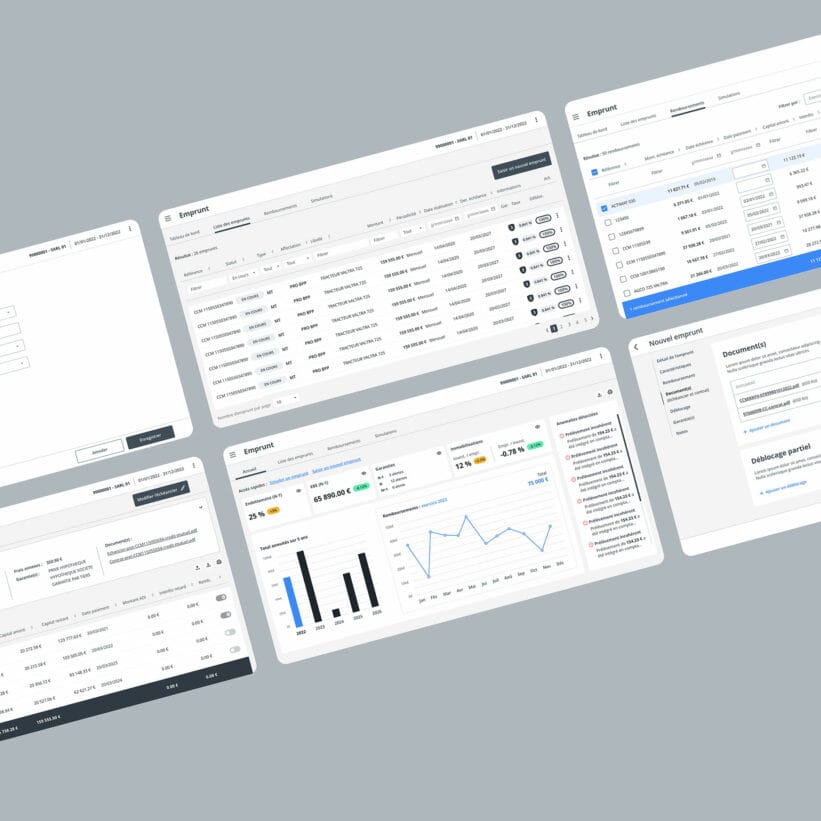 Wireframes consolidés pour la refonte de l'outil métier de comptabilité