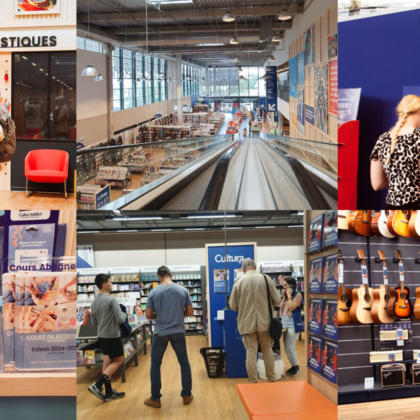 ensemble de photographies prises dans le magasin Cultura de Bègles